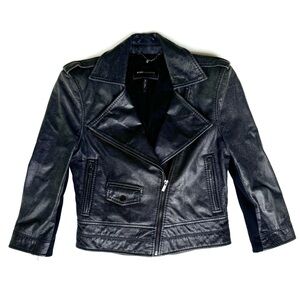 BCBG Max Azria Leather Jacket Cropped S